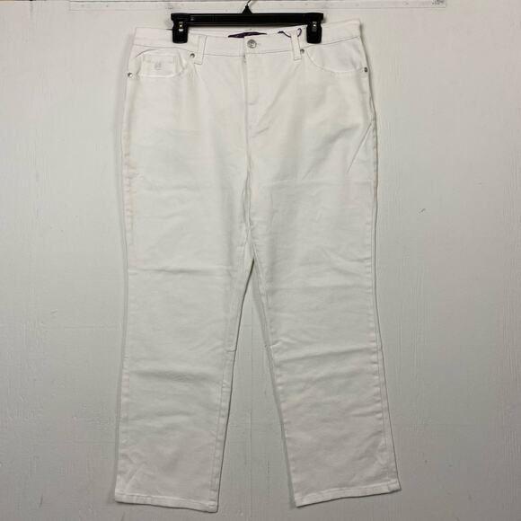 Gloria Vanderbilt Amanda White Slimming Straight Leg Jeans Size 16 Petite NWT - Picture 1 of 7